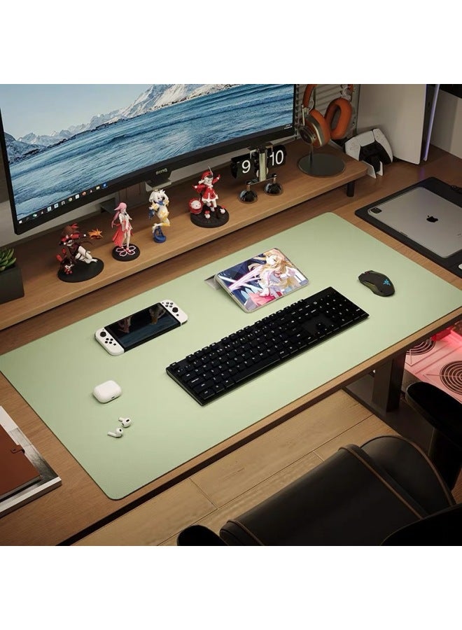 Solid Color Mouse Pad Oversized Dirty Resistant Leather Table Mat Home Laptop Waterproof Oil Proof Keyboard Mat-Color:For Special Sizes, Please Contact Customer Service-Pattern:Mint Green  - Image 1