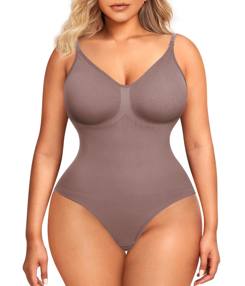 Women'S Shapewear Seamless One-Piece Underwear With Open Crotch Thong Camisole - Image 1
