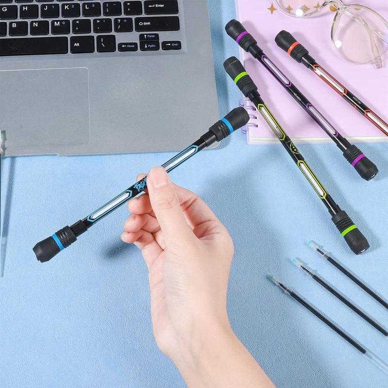 RECLUSE Spinner Rotatable Gaming Finger Pens - Non-Slip Coated Spinning Pen Mod with Weighted Anti Slip Coating Gaming Spinning Pen for Playing Student (Pack Of 2) | Multicolor - Image 4