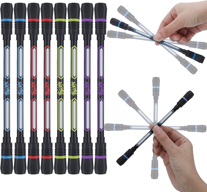 RECLUSE Spinner Rotatable Gaming Finger Pens - Non-Slip Coated Spinning Pen Mod with Weighted Anti Slip Coating Gaming Spinning Pen for Playing Student (Pack Of 2) | Multicolor - Image 1