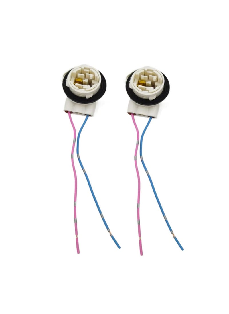 DSkoiph Bulbs Wire Harness Pigtail Light Socket Compatible with LED and Standard Bulbs Turn Signal Brake Light Daytime Running Lights Pack of 2 (3156)  - Image 1