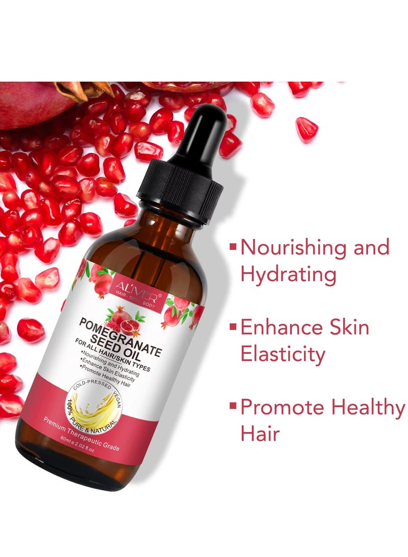 ALIVER زيت بذور الرمان 60 مل للبشرة والوجه والشعر 100% نقي وطبيعي وعضوي معصور على البارد - Image 2