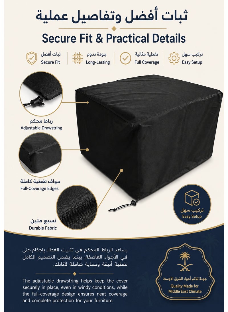 WAMIT Waterproof Patio Furniture Covers Anti-UV Outdoor Furniture Cover Heavy Duty Garden Furniture Cover Windproof Outdoor Covers for Garden Table, Chairs & Lounge Couch, 120*120*74cm - Image 5