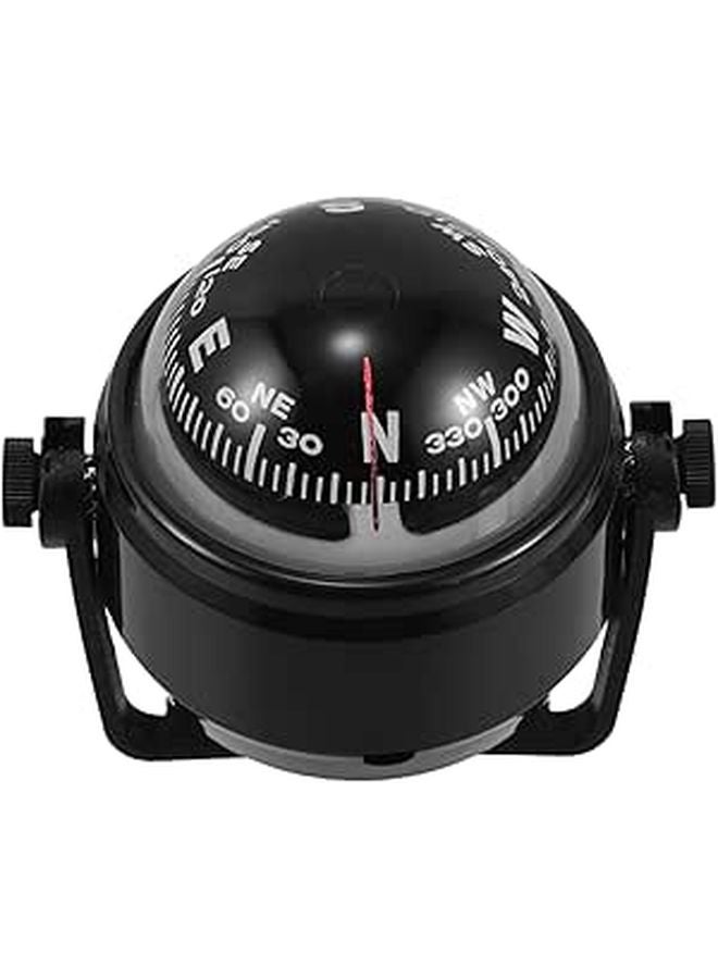 Black Magnetic Declination Correction Car Dashboard Compass for Outdoor Marine and Truck Use - Image 1