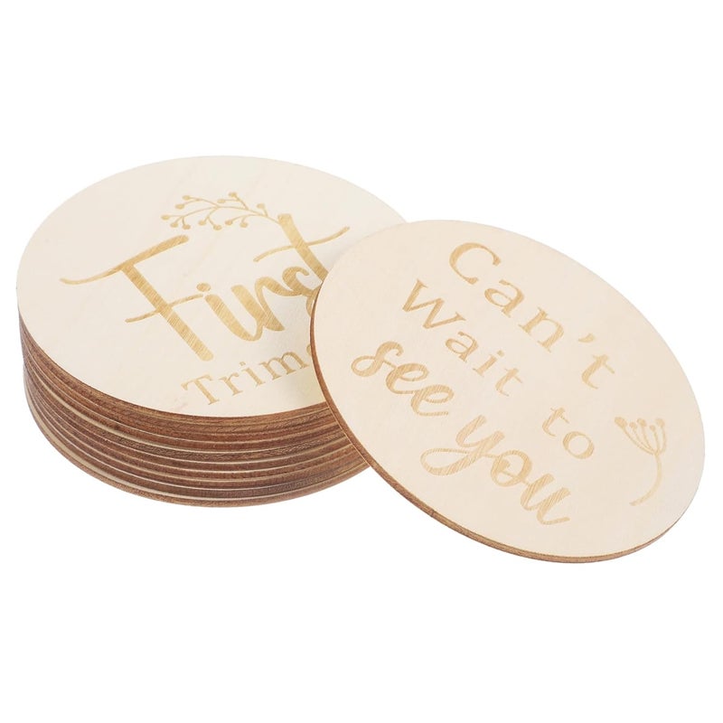 Double Sided Wooden Pregnancy Milestone Discs Set For Newborn Photography Memory Keeping - Image 1