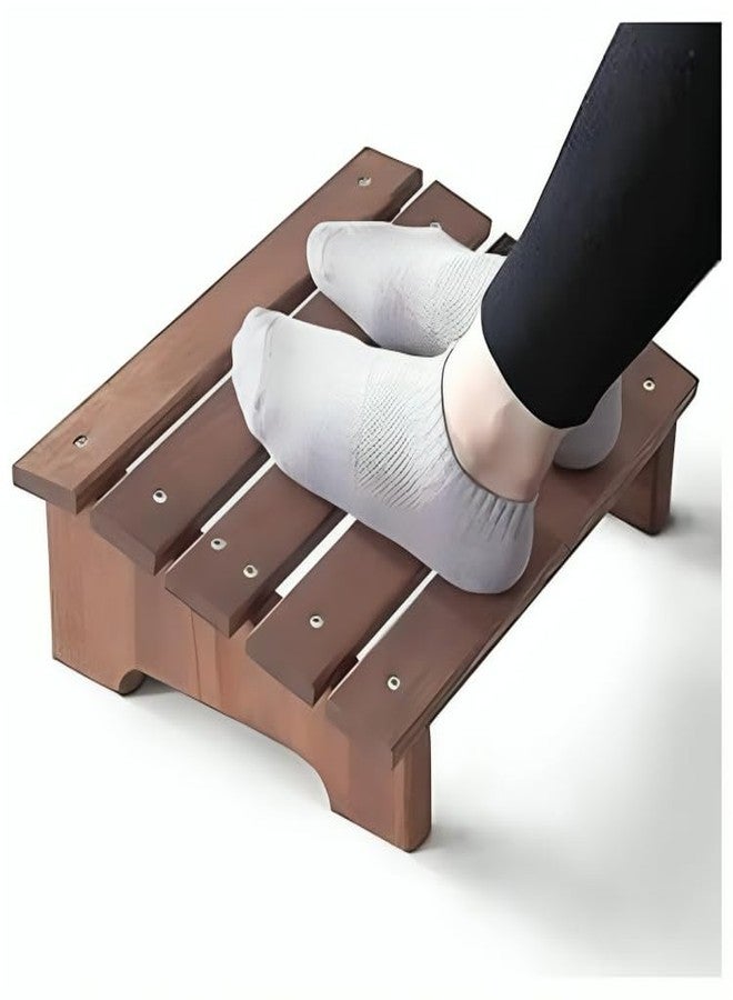 Crysellewoods Sheesham Wooden Footrest | Under Desk Portable Step Stool for Home and Office. footrest for office desk Under Desk Foot Rester | (35 * 30 * 10 C.M.) - Image 1
