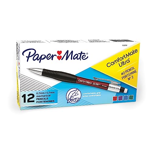 Paper Mate Comfort Mate Ultra Mechanical Pencils, 0.7mm, HB #2, Assorted Colors, 12 Count - Image 1