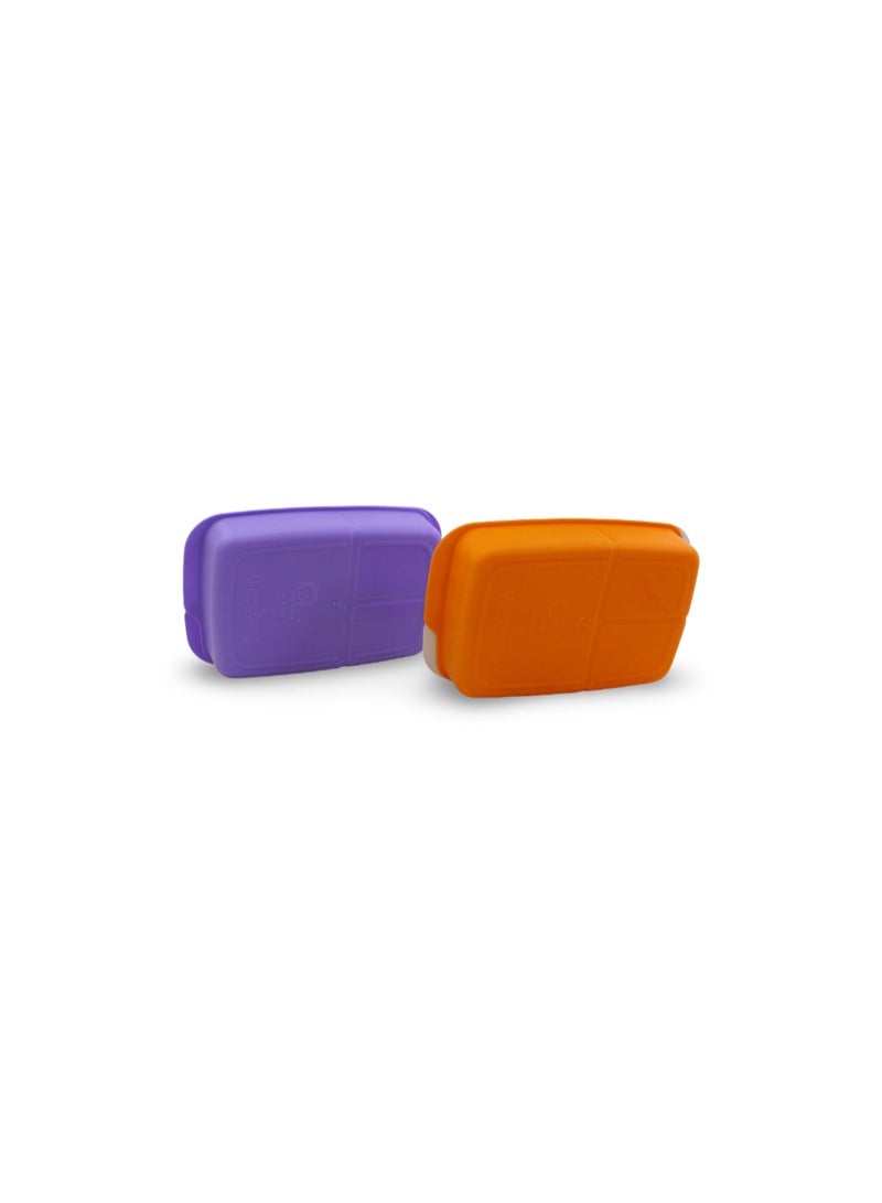 Banana Lunch Box Set 2-Piece 1L – Purple & Orange - Image 3