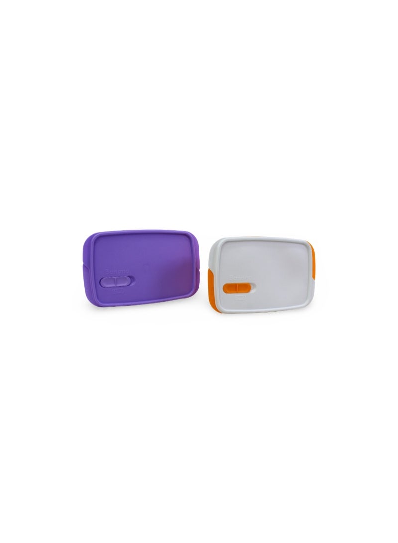 Banana Lunch Box Set 2-Piece 1L – Purple & Orange - Image 1