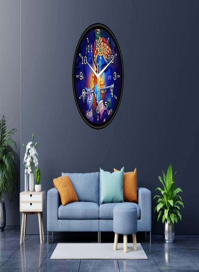 ashit Radha Krishna Wall Clock for Home Décor, 24 cm for Living Room, Badroom, Shop, Office, Home Décor - Image 3