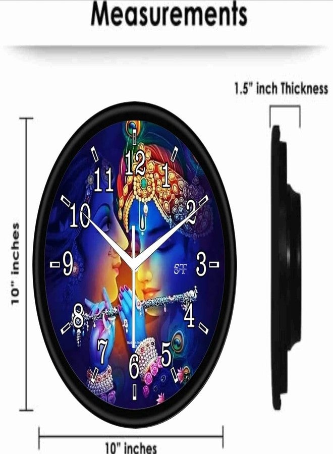 ashit Radha Krishna Wall Clock for Home Décor, 24 cm for Living Room, Badroom, Shop, Office, Home Décor - Image 2
