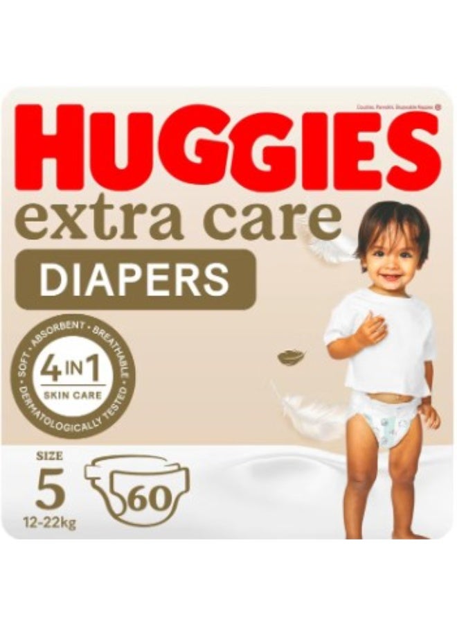 Huggies Extra Care, Size 5, 12 -22 kg, Jumbo Pack, 60 Diapers
