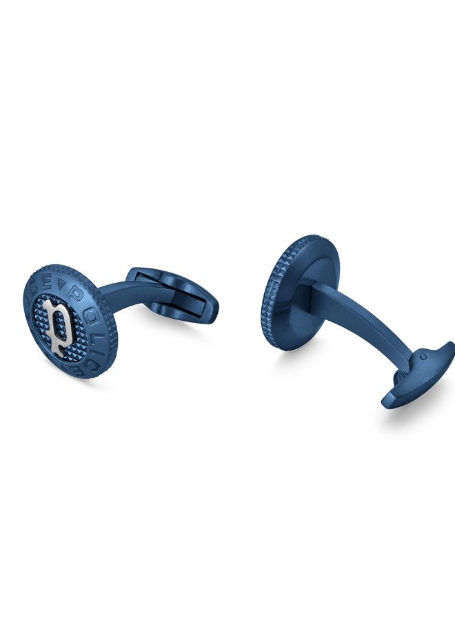 POLICE Stud Cufflinks For Men Blue Color  - Image 3
