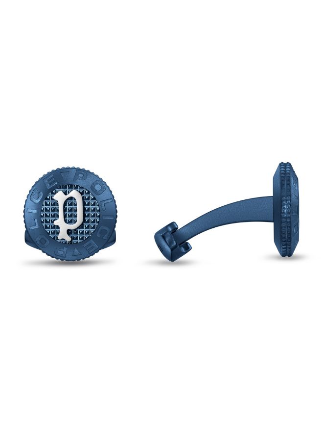 POLICE Stud Cufflinks For Men Blue Color  - Image 2