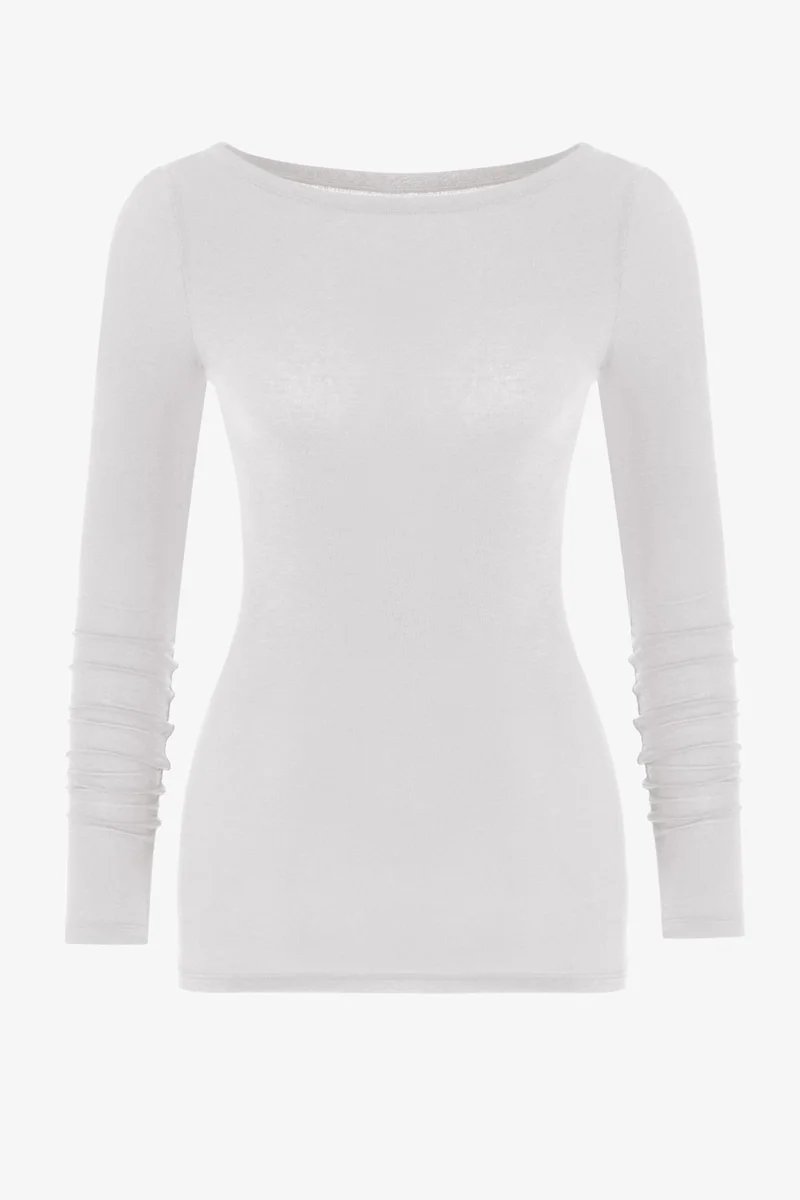 Penti PENTI Clean Boat Neck Cashmere Long Sleeve Blouse