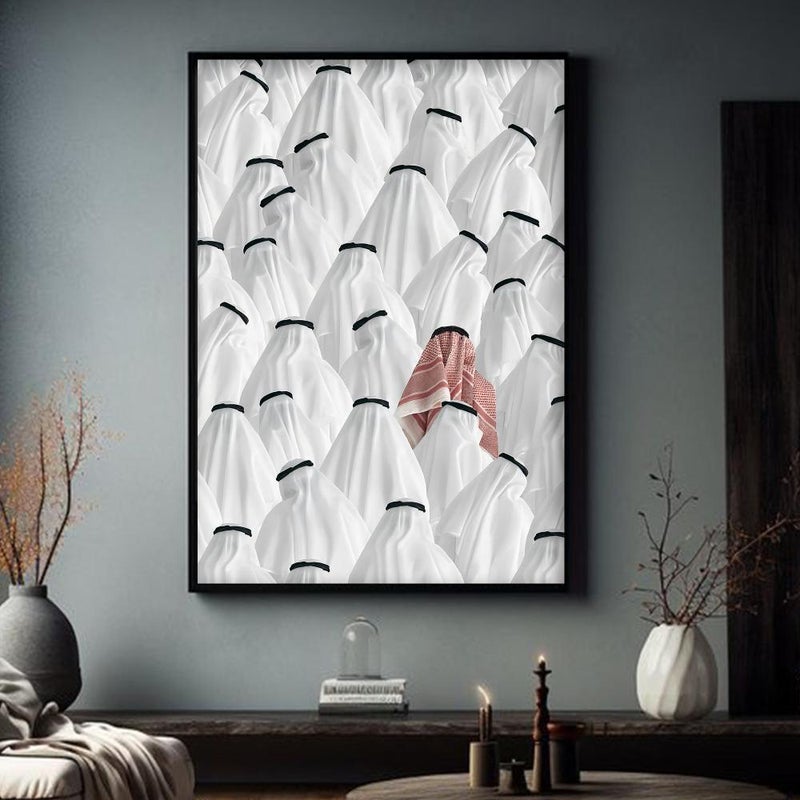 Marktna Canvas painting with a traditional art design and a hollow frame, measuring (120x80), one piece - Image 2