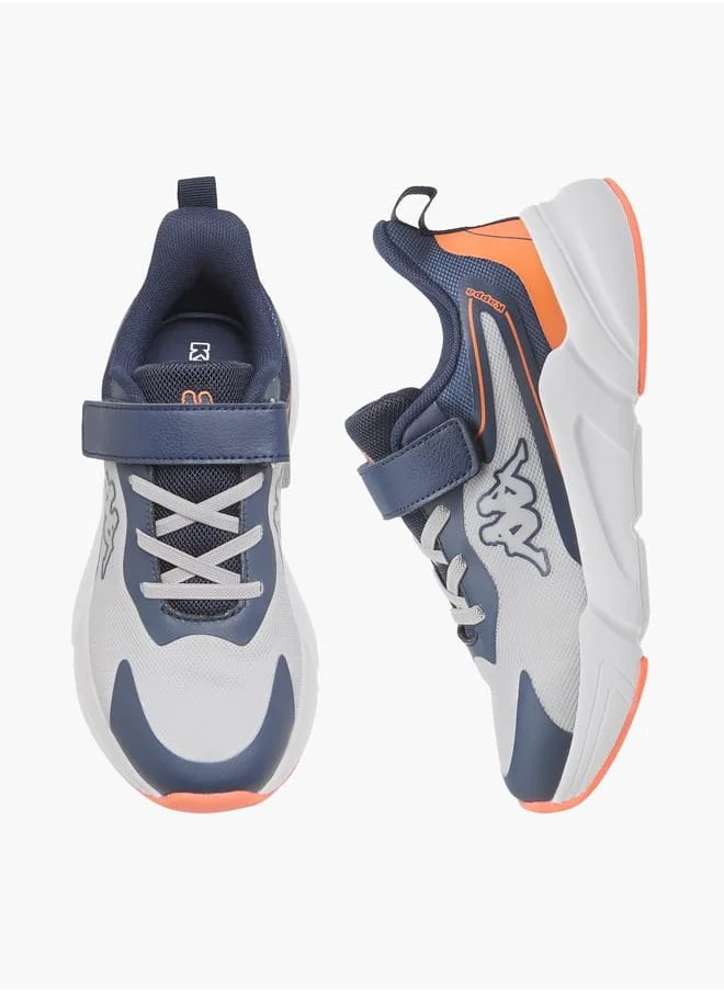Kappa Boys' Logo Print Sports Shoes With Hook And Loop Closure