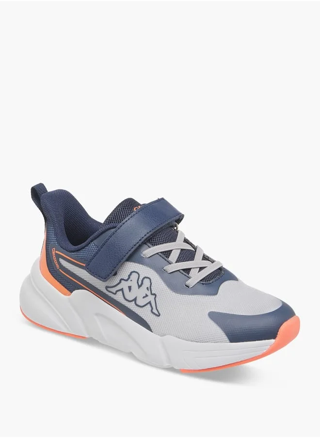 Kappa Boys' Logo Print Sports Shoes With Hook And Loop Closure