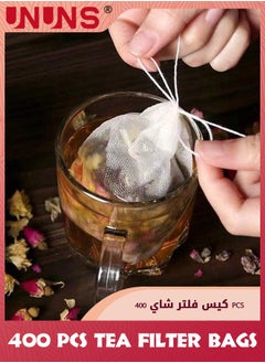 UNUNS Disposable Tea Filter Bags,400pcs Safety And Environmental Food-grade Drawstring Tea Bags,Natural Tea Filter Bags For Loose Tea,Tea Strainer Suitable For Tea Coffee Spice Herbs,7x9cm  - Image 4
