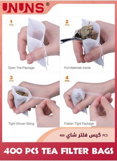 UNUNS Disposable Tea Filter Bags,400pcs Safety And Environmental Food-grade Drawstring Tea Bags,Natural Tea Filter Bags For Loose Tea,Tea Strainer Suitable For Tea Coffee Spice Herbs,7x9cm  - Image 3