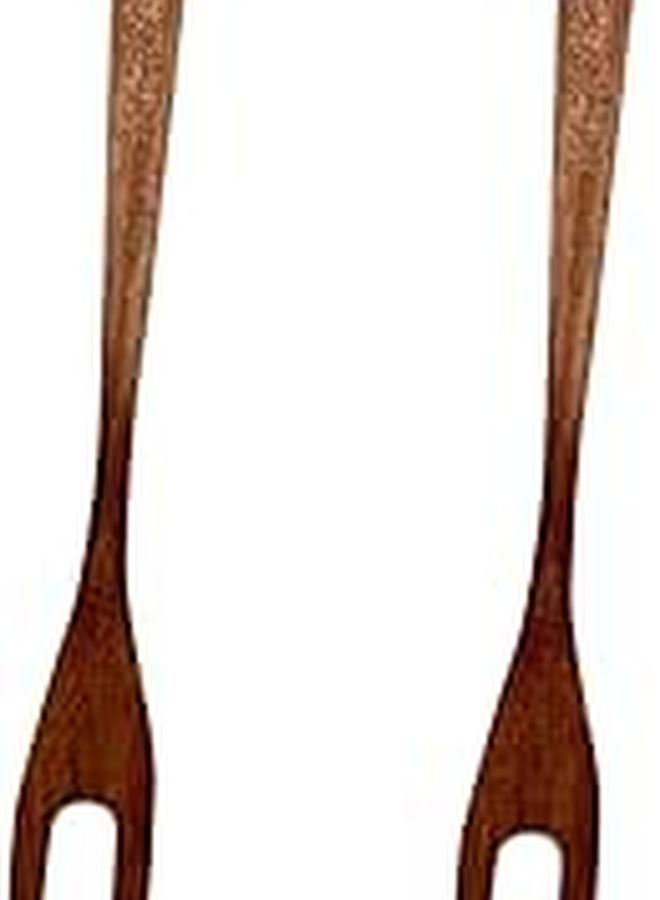 2 Pcs Natural Wooden Fruit Forks For Dessert Pastry Olive Cocktail Buffet Catering - Image 1