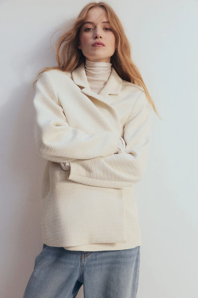 H&M Textured-weave blazer