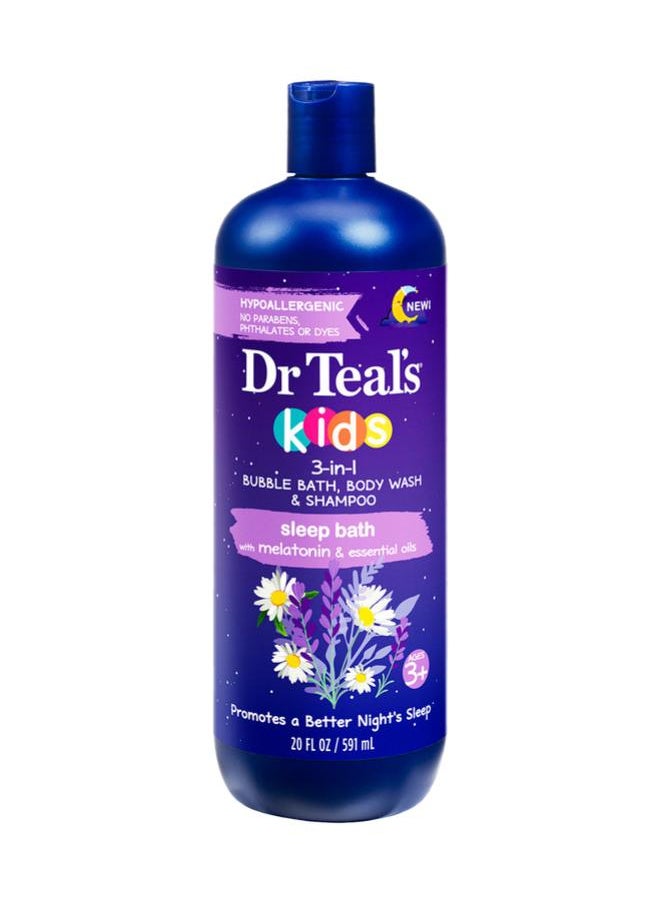 Dr Teal's 3 in 1 Bubble Bath, Body Wash And Shampoo Sleep Bath 591ML  - Image 1
