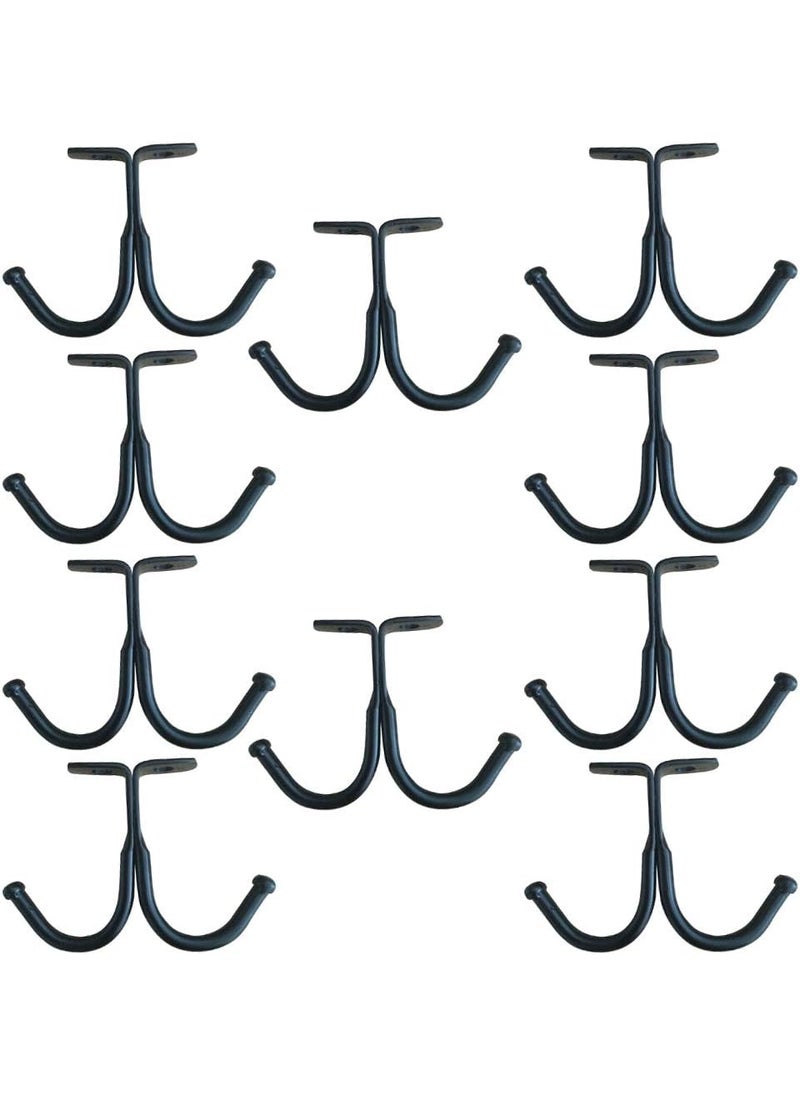 HAOWEI Hanging Hooks from Ceiling Set of 10 Under Shelf Hook Robes Coats and Clothes in The Closet Bathroom Kitchen and Garage Black  - Image 1