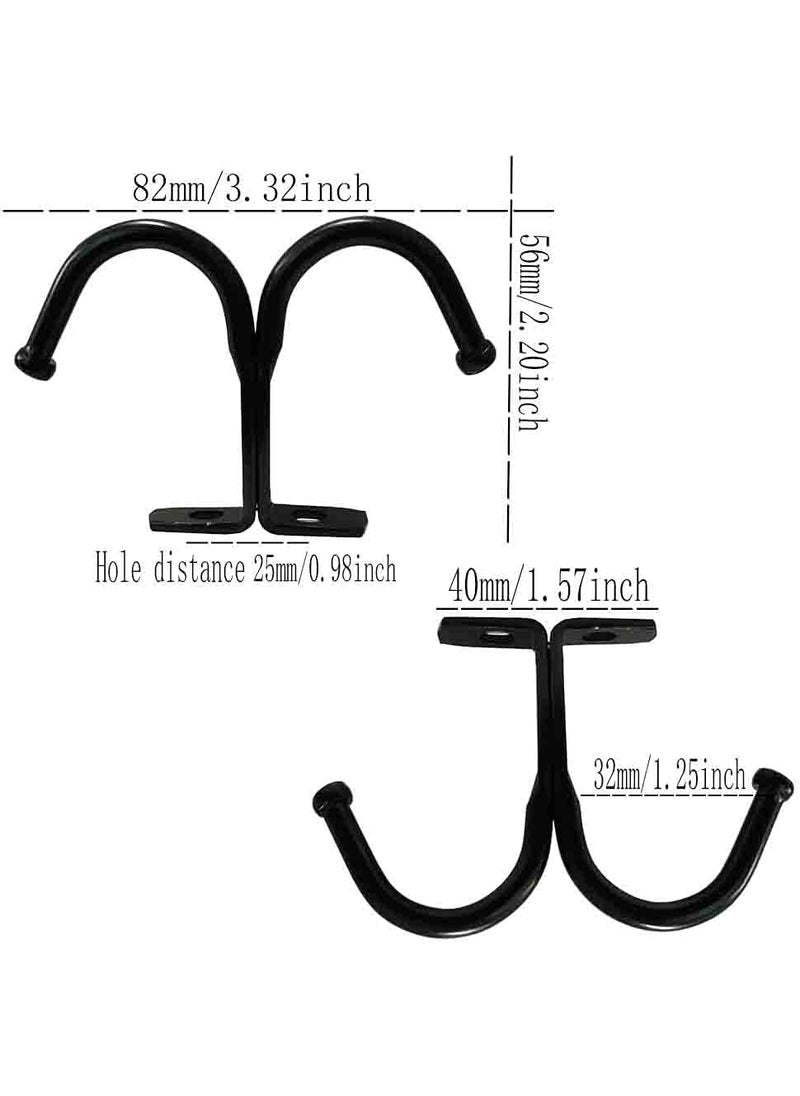 HAOWEI Hanging Hooks from Ceiling Set of 10 Under Shelf Hook Robes Coats and Clothes in The Closet Bathroom Kitchen and Garage Black  - Image 2
