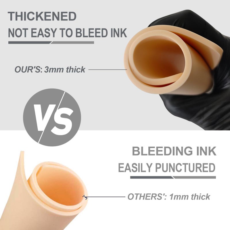 Autdor Tattoo Practice Skins 3MM with Transfer Paper - Autdor 35Pcs Thick Fake Skin and Stencil Paper Kit Includes 30Pcs Tattoo Papers and 5Pcs Double Sided Blank Tattoos Skin Practice 3mm - Image 3