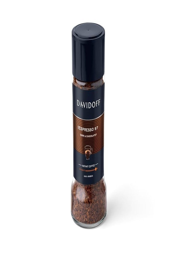 Davidoff Espresso 57 Intense Instant Coffee 11/12 Intensity - 100% Arabica, 90g, Granule, Glass Bottle - Image 1