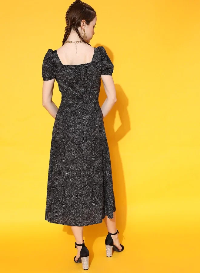 STREET 9 Stunning Black Abstract Dress for Women