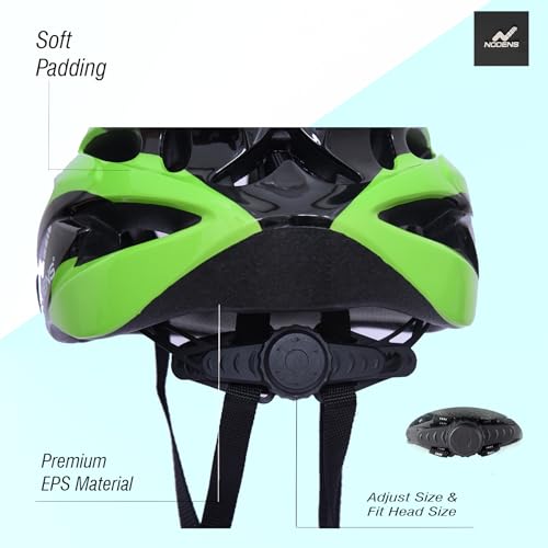Nodens Cycle Helmet for Men & Women Cycling (Black/Green, S) - Image 4
