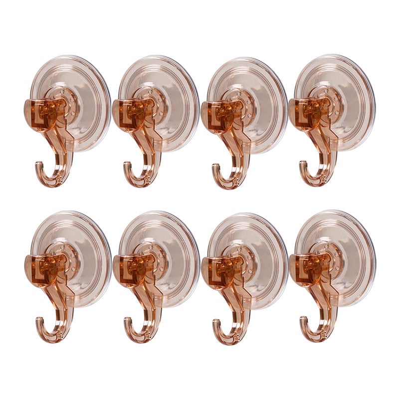 Suction Cup Hooks No-Drill Vacuum Bathroom Kitchen Heavy-Duty Orange 8 Pack (no packaging) Orange 8 Pack (no packaging)