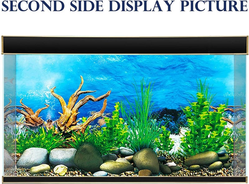 ELEBOX Aquarium Background Sticker Paper 3D Double-Sided Wallpaper Fish Tank Decorative Pictures Underwater Backdrop Image Decor 16"x 40" - Image 5