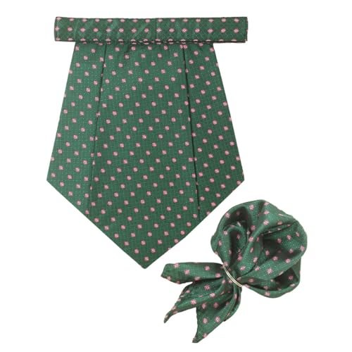 Kavove The Elegant Floral Green Cravat & Pocket Square set - Image 1