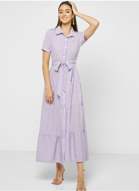 Tiered Shirt Dress