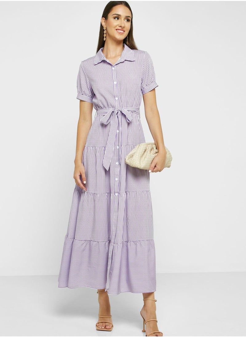 ELLA - Tiered Shirt Dress - Image 1