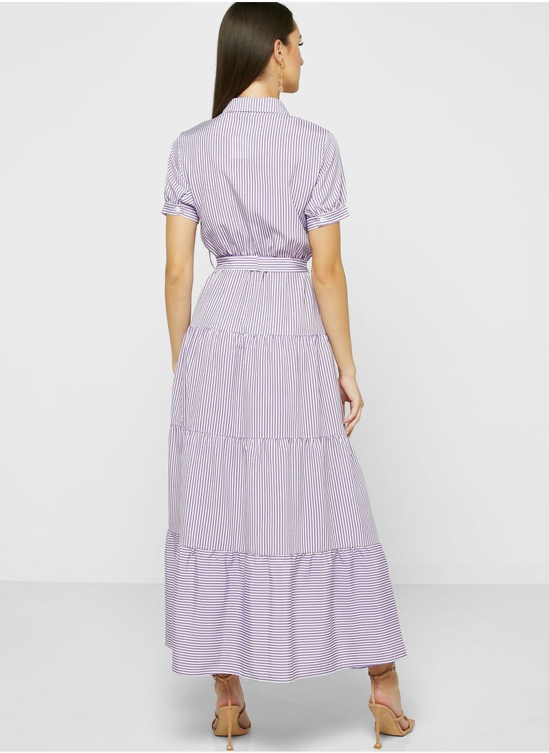 ELLA - Tiered Shirt Dress - Image 1