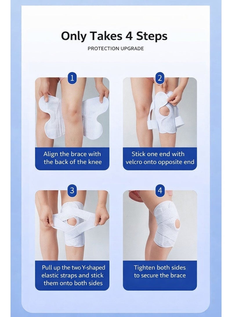 Gonice Professional Knee Brace with 4 Memory Spring Support & V-Strap Stabilization - Breathable Compression Sleeve for Joint Pain Relief & Injury Recovery - Image 3