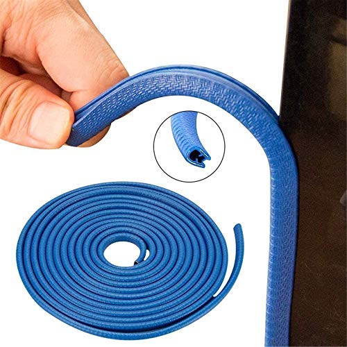 JainFam® Car Door Edge Guards U Shape Edge Trim Rubber Seal Protector Rubber Car Door Protector Car Protection Door Edge Anti-Collision Rubber Clips 5 Meter(Blue) for Mahindra Ekuv100 - Image 3