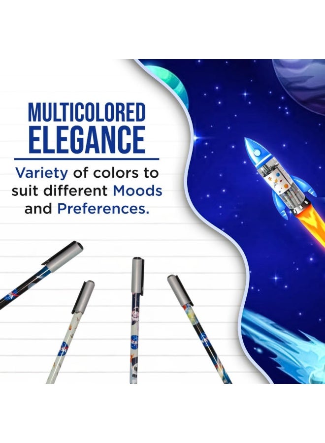 Gigis 30 pcs Ball pens set for School and Office stationery, Design of NASA, Blue Ink Refill, Value Saver Pack, Multicolored, Perfect for corporate gifting - Image 3