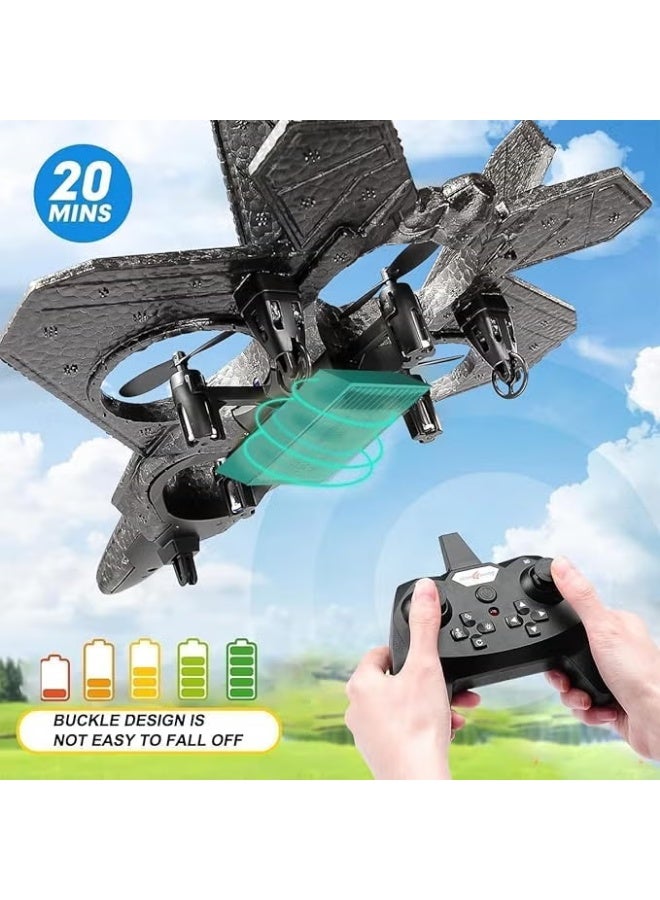 Remote Control Jet Fighter Drone for Kids – 2.4GHz RC Airplane with 360° Flips, LED Lights, One-Key Takeoff & Landing, Indoor/Outdoor Flight, Rechargeable Battery, Durable Foam Aircraft Toy - Image 3
