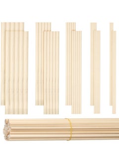 Patelai 100 Pieces Wood Dowels Assorted Sizes Dowel Rods For Crafting Wood Sticks 1/8 3/16 1/4 5/16 3/8 X 6 Inch Unfinished Dowel Round Hardwood Sticks For Diy Graduation Wedding Ribbon 5 Size  - Image 1