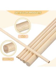 Patelai 100 Pieces Wood Dowels Assorted Sizes Dowel Rods For Crafting Wood Sticks 1/8 3/16 1/4 5/16 3/8 X 6 Inch Unfinished Dowel Round Hardwood Sticks For Diy Graduation Wedding Ribbon 5 Size  - Image 3