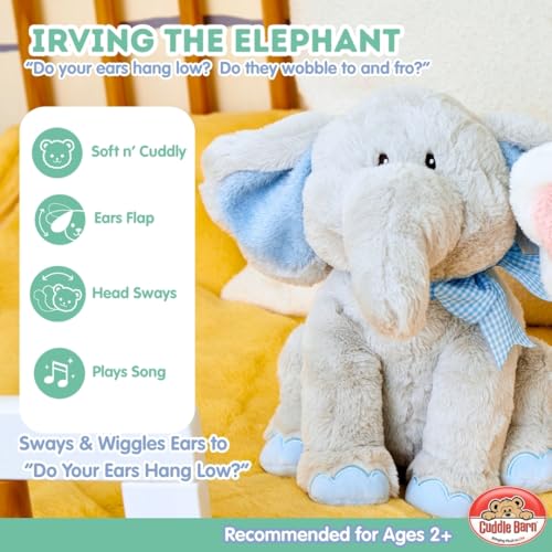 Cuddle Barn Irving The Elephant Cute Animated Singing Plush Stuffed Toy 10 inches - Image 5