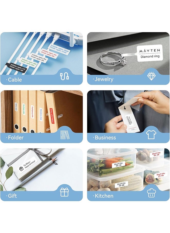 KANGLI 1PCS D11/D110/D101 Label Maker Tape Adhesive White Label Sticker Waterproof Thermal Label Paper for Barcode Printing 12*30mm White - Image 3
