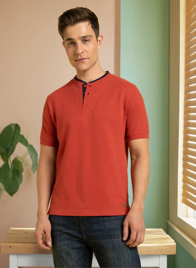 Dennis Lingo Men's Chilly Oil Pique Solid Pattern Regular Fit T-Shirt  - Image 1