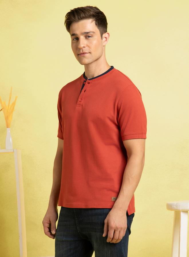 Dennis Lingo Men's Chilly Oil Pique Solid Pattern Regular Fit T-Shirt  - Image 3