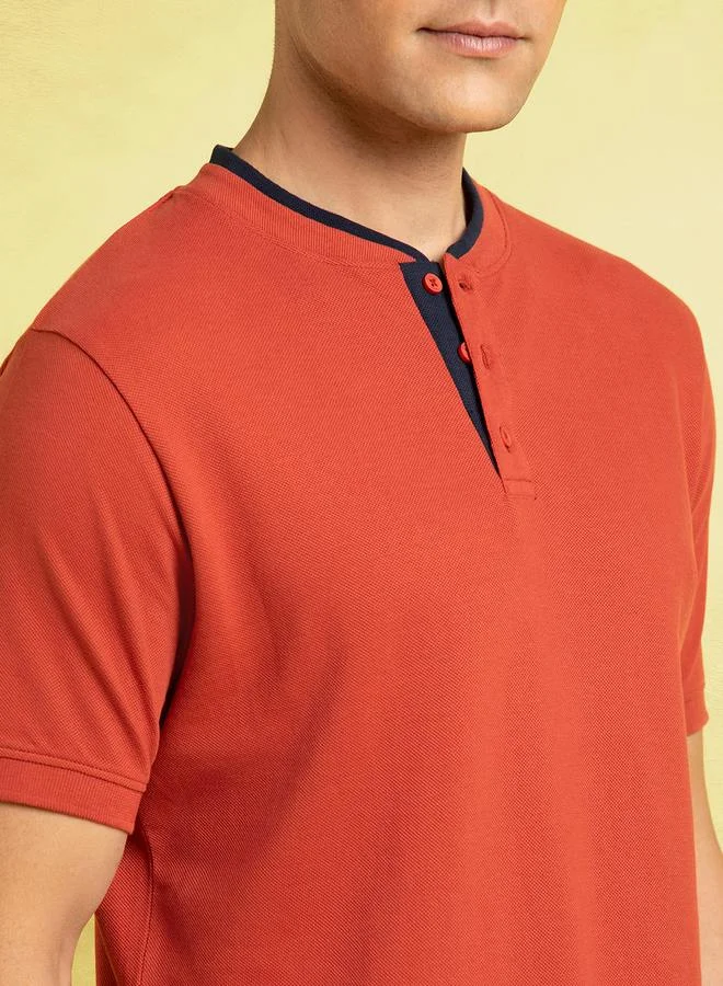 Dennis Lingo Men's Chilly Oil Pique Solid Pattern Regular Fit T-Shirt